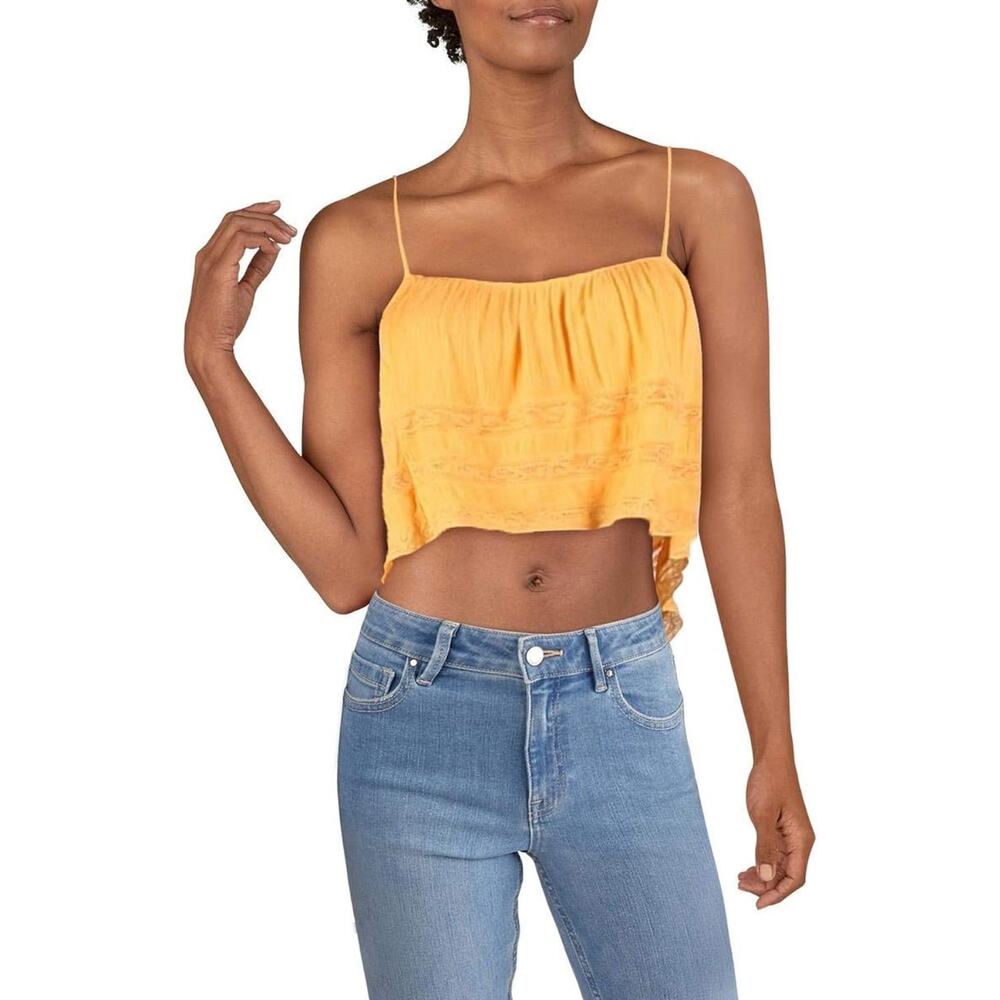 Free People Home Again Lace Trim Crop Top Size S Small NWT - Picture 8 of 8